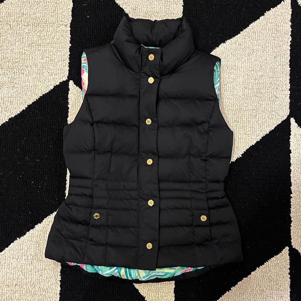 Lilly Pulitzer Black Puffer Vest